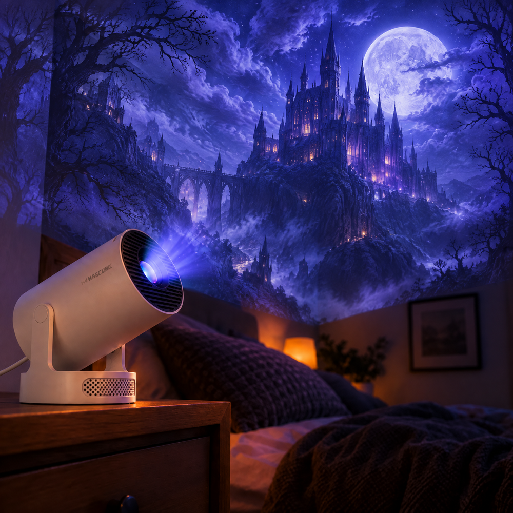 Gothic castle and moon projection inspiration